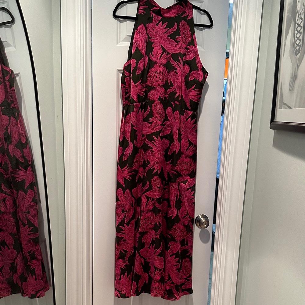 Sam Edelman Black and Pink Floral Maxi Dress